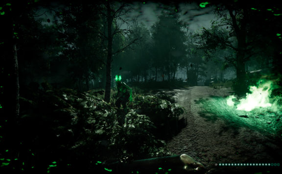 Chernobylite Developer Diary Describes How A Mysterious Green Substance Transformed Pripyat - picture of woods and a glowing green monster